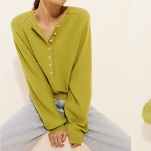 Free People Porta Cashmere Henley Sweater